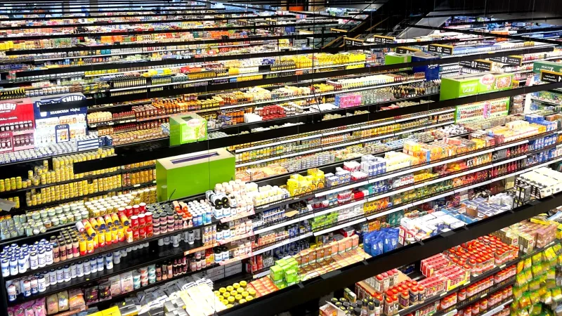 Market rafında temizlik ürünleri